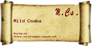 Mild Csaba névjegykártya