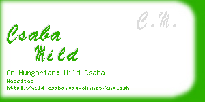 csaba mild business card